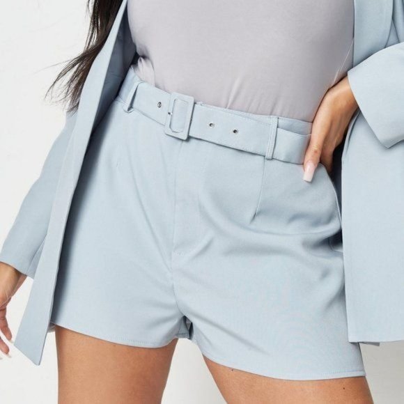 NWOT Missguided Blue High Waisted Shorts Sz 14 - Picture 1 of 7